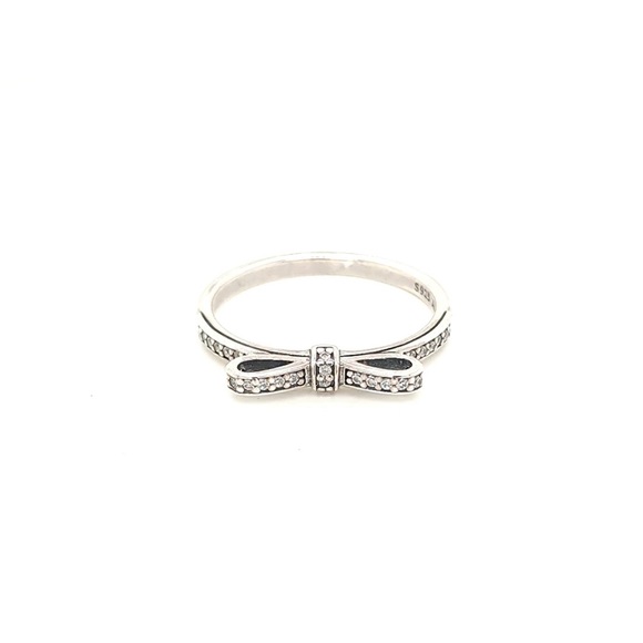 New Sterling Silver Exquisite Classic Bow Stackable Ring, Size 6 - Picture 5 of 9